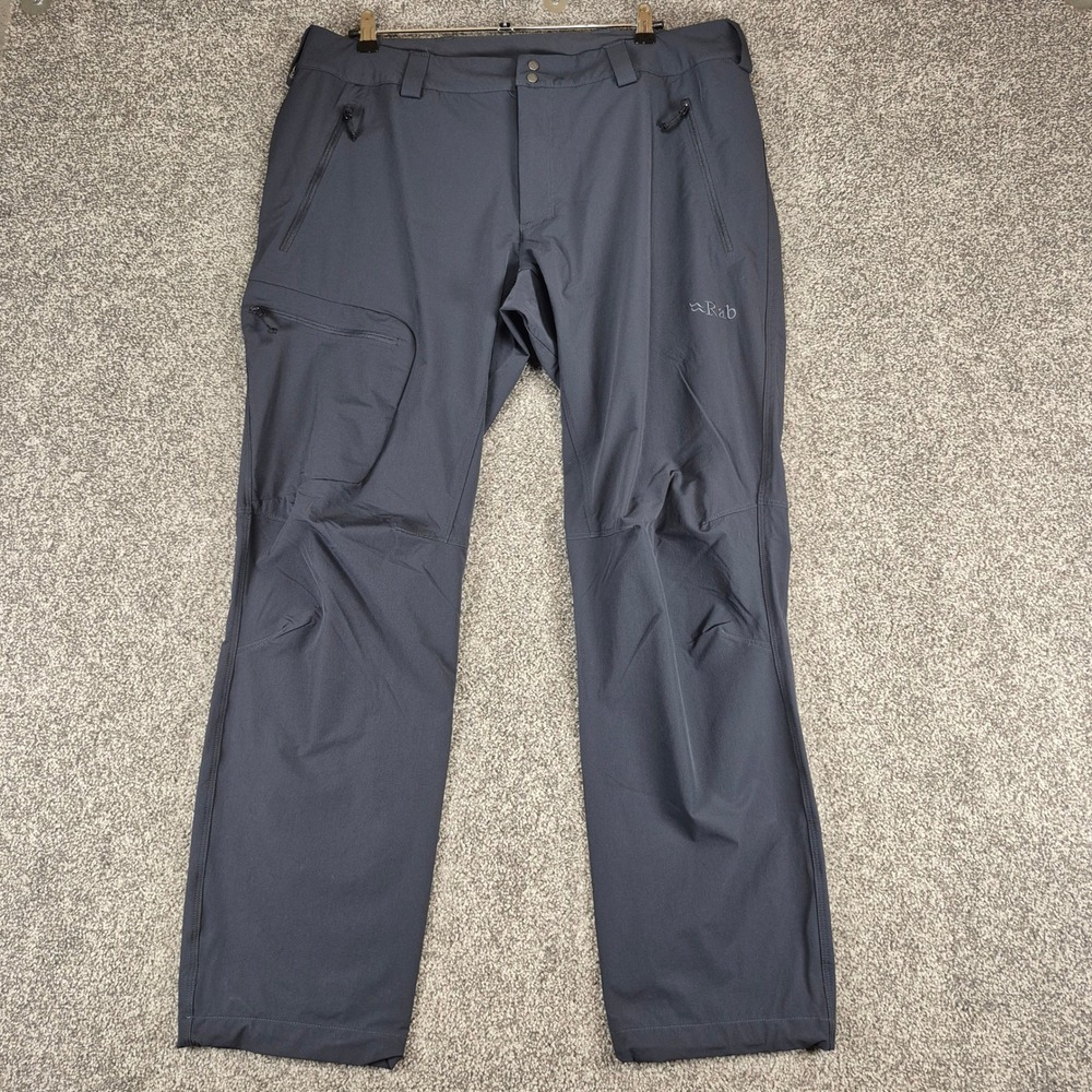 Rab Incline‎ Pants Mens 38x32 Gray Matrix Softshell Stretch Hiking Outdoors